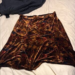 Susan Graver Velvet Floral Skirt Sz L Petite